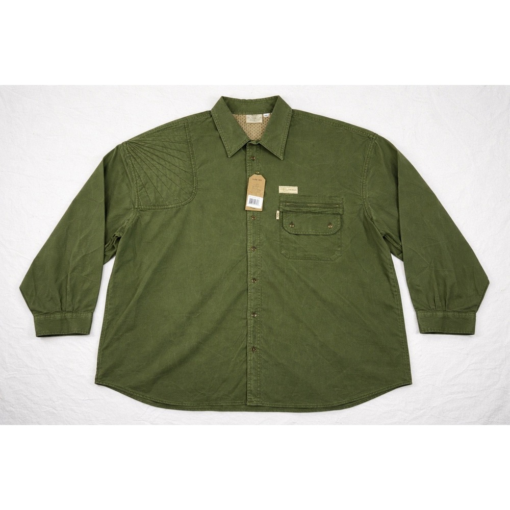 TAG Safari Hunter Shirt Mens 4X Green Utility Field Outdoor Buttonup Quilted NWT